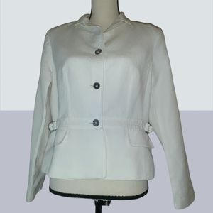 ELLEN TRACY LINEN JACKET 14 Side Buckles